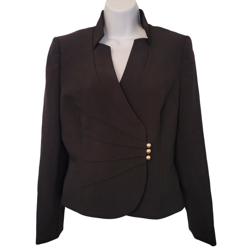Tahari Arthur S Levine Black Fitted Blazer Jacket 6 Career‎ Office Business